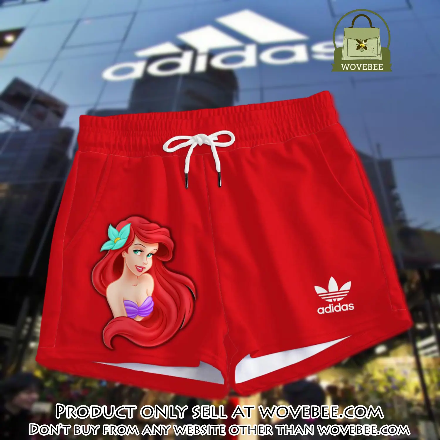 Premium ariel princess in adidas women shorts lady beach shorts wms1087 wvb1413429
